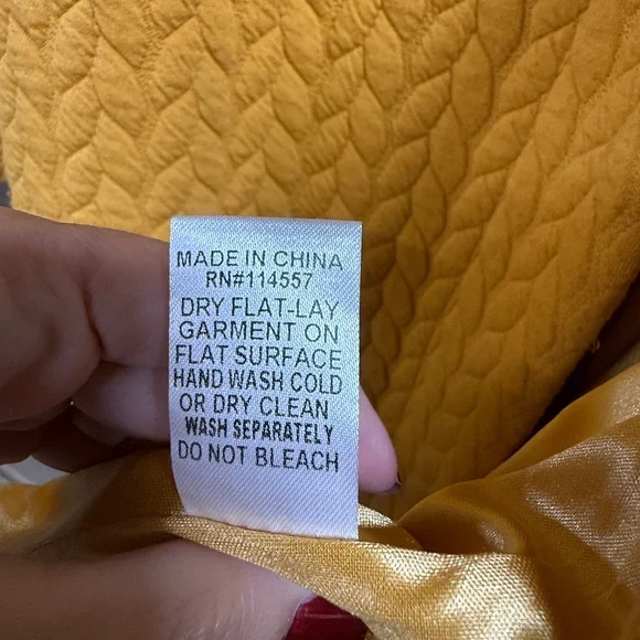 TMHL Anthropologie quilted bell sleeve lightweight jacket, M, dark mustard colo - Picture 4 of 6